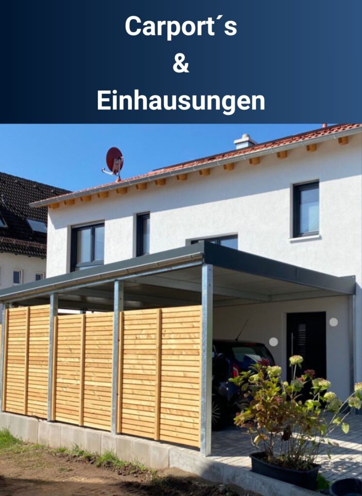 Carport anthrazit verzinkt trapezblech holz rhombus