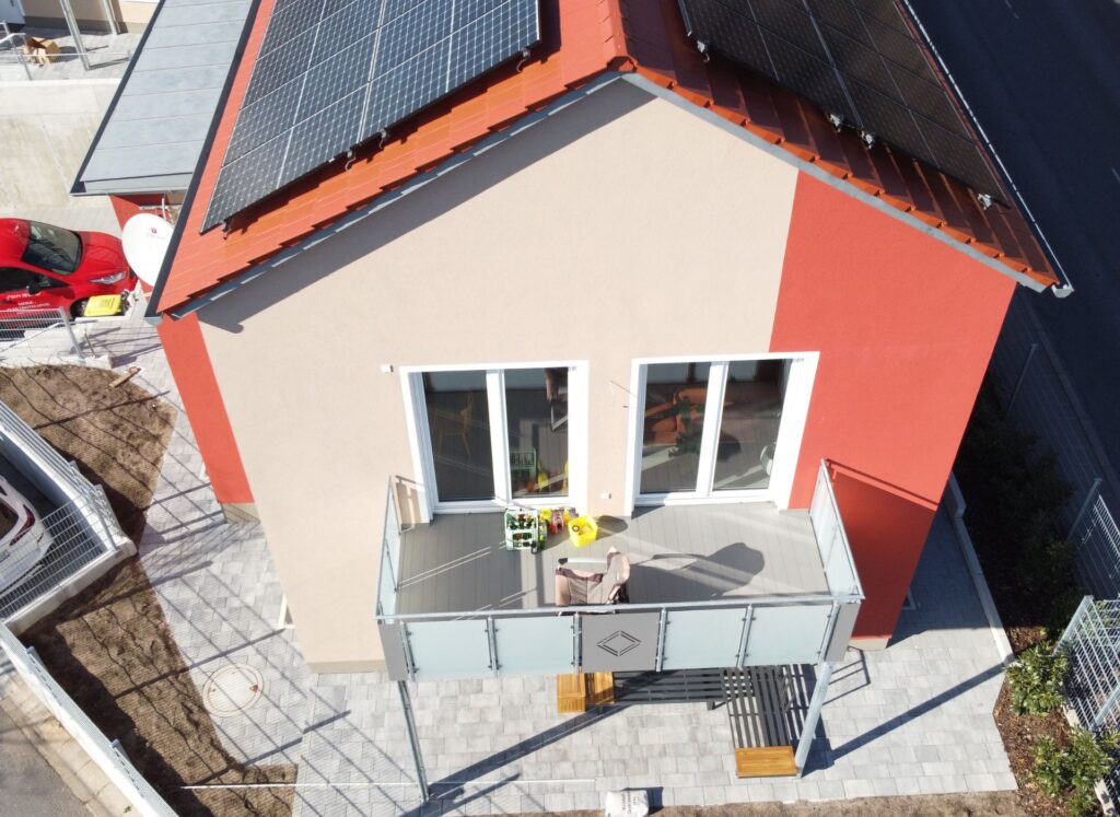 Geländer verzinkt, Glasfüllung, Blechfüllung, AVA Diele TerrAlu