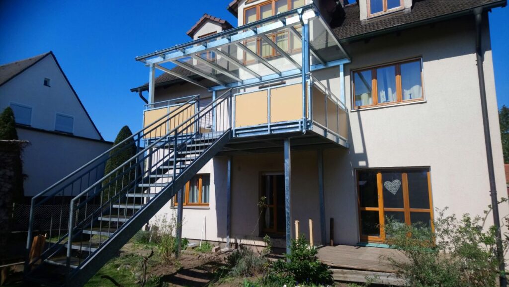 Geländer verzinkt, HPL Platten