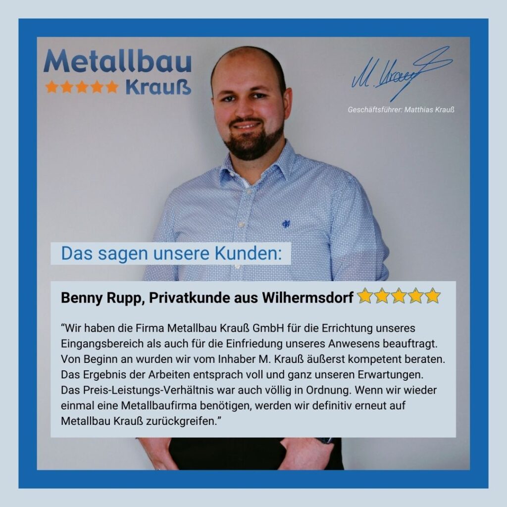 Metallbau Krauß Kundenbewertung