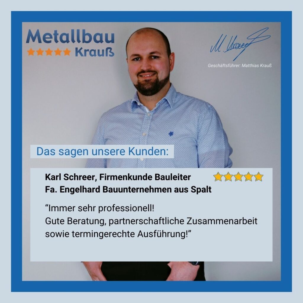 Metallbau Krauß Kunden-Bewertung
